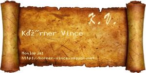 Körner Vince névjegykártya