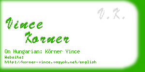 vince korner business card